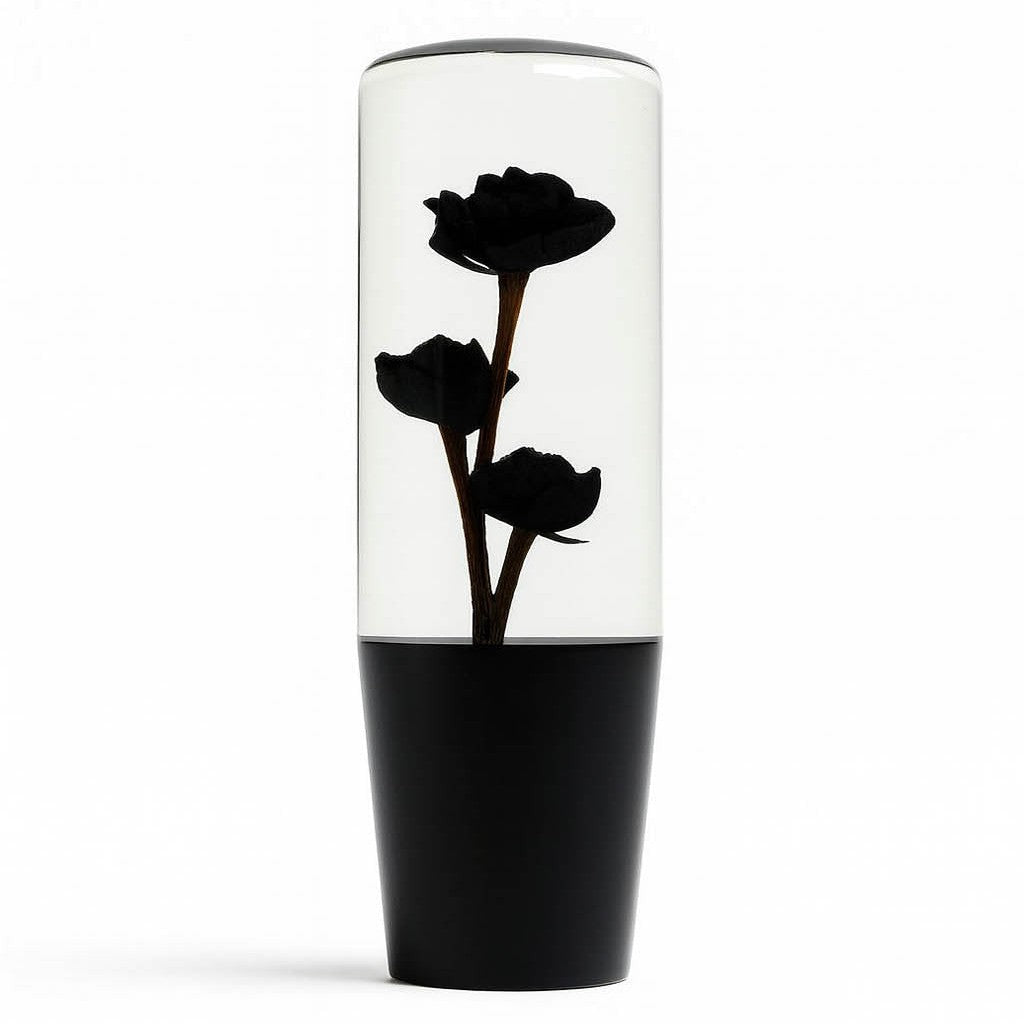 Death Black Roses Clear Flower Shift Knob 6’’ | Universal Manual Car Shifter