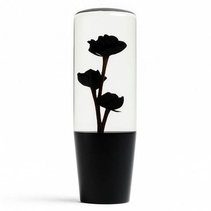 Death Black Roses Clear Flower Shift Knob 6’’ | Universal Manual Car Shifter