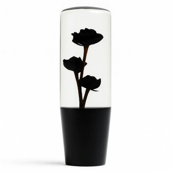 Death Black Roses Clear Flower Shift Knob 6’’ | Universal Manual Car Shifter