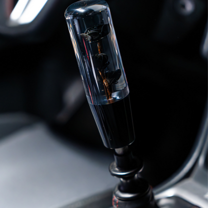 Death Black Roses Clear Flower Shift Knob 6’’ | Universal Manual Car Shifter