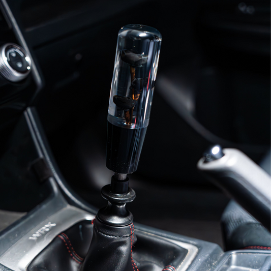 Death Black Roses Clear Flower Shift Knob 6’’ | Universal Manual Car Shifter