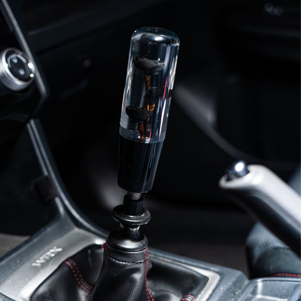 Death Black Roses Clear Flower Shift Knob 6’’ | Universal Manual Car Shifter