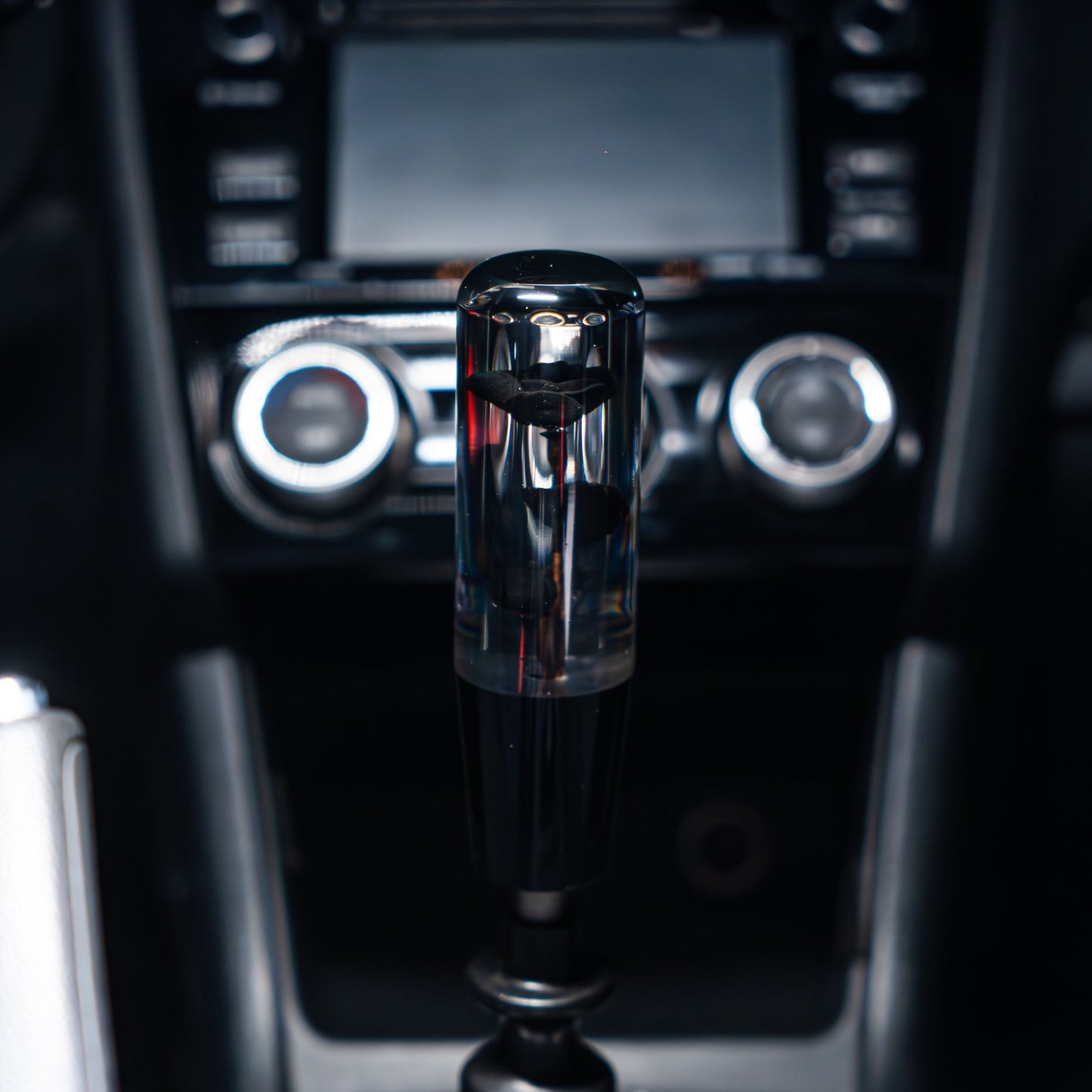 Death Black Roses Clear Flower Shift Knob 6’’ | Universal Manual Car Shifter