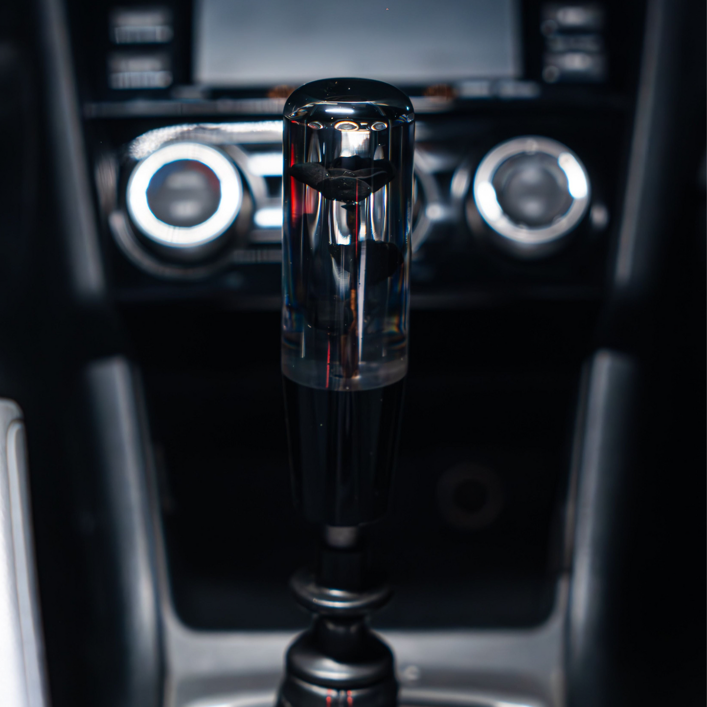 Death Black Roses Clear Flower Shift Knob 6’’ | Universal Manual Car Shifter