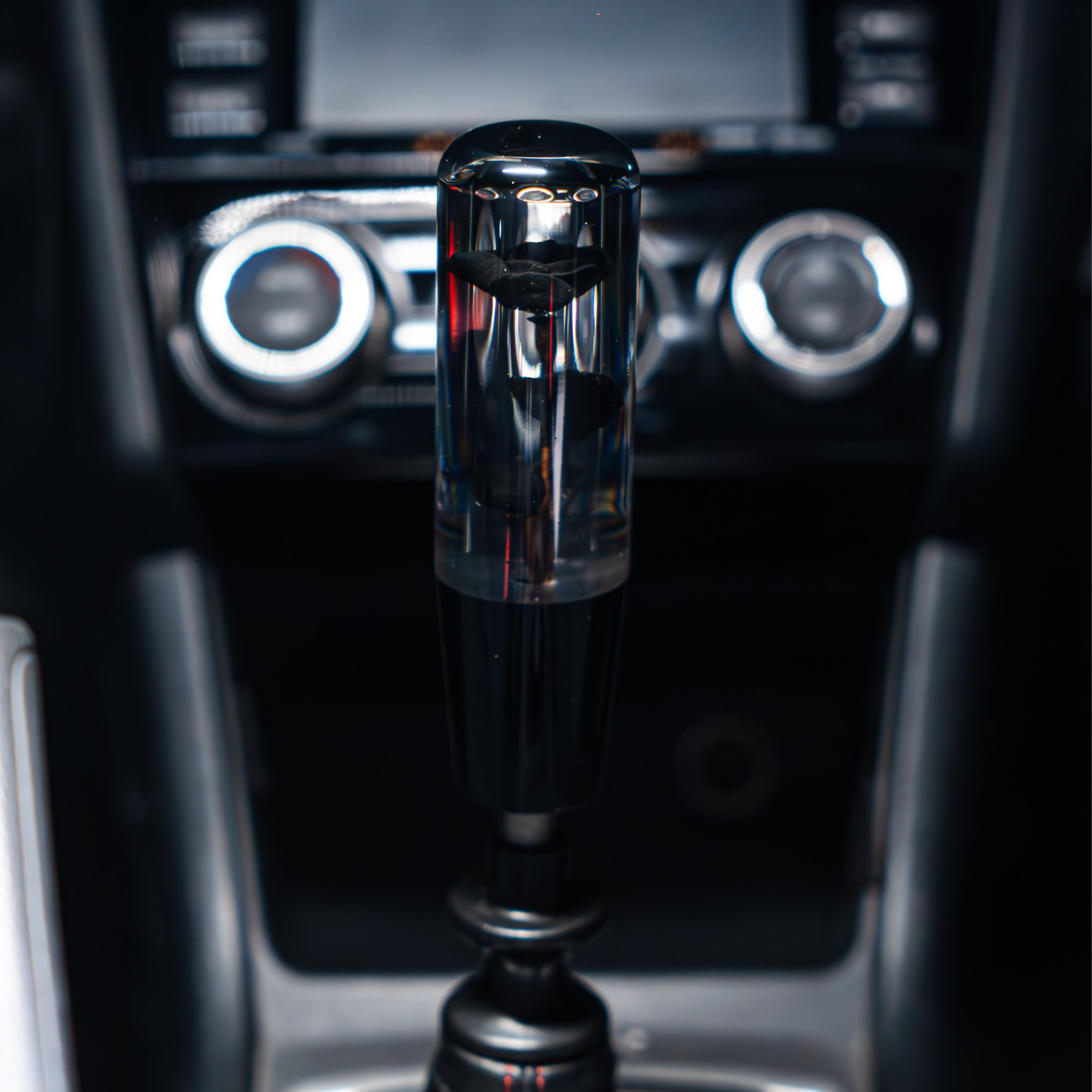 Death Black Roses Clear Flower Shift Knob 6’’ | Universal Manual Car Shifter