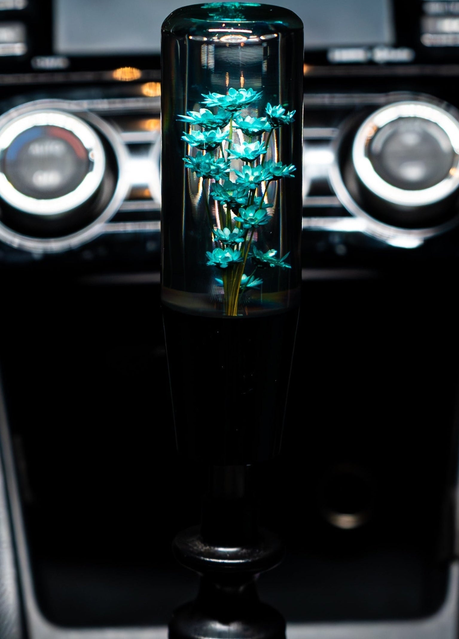 Evermint Blossom Clear Flower Shift Knob | Universal Manual Car Shifter - Accessories