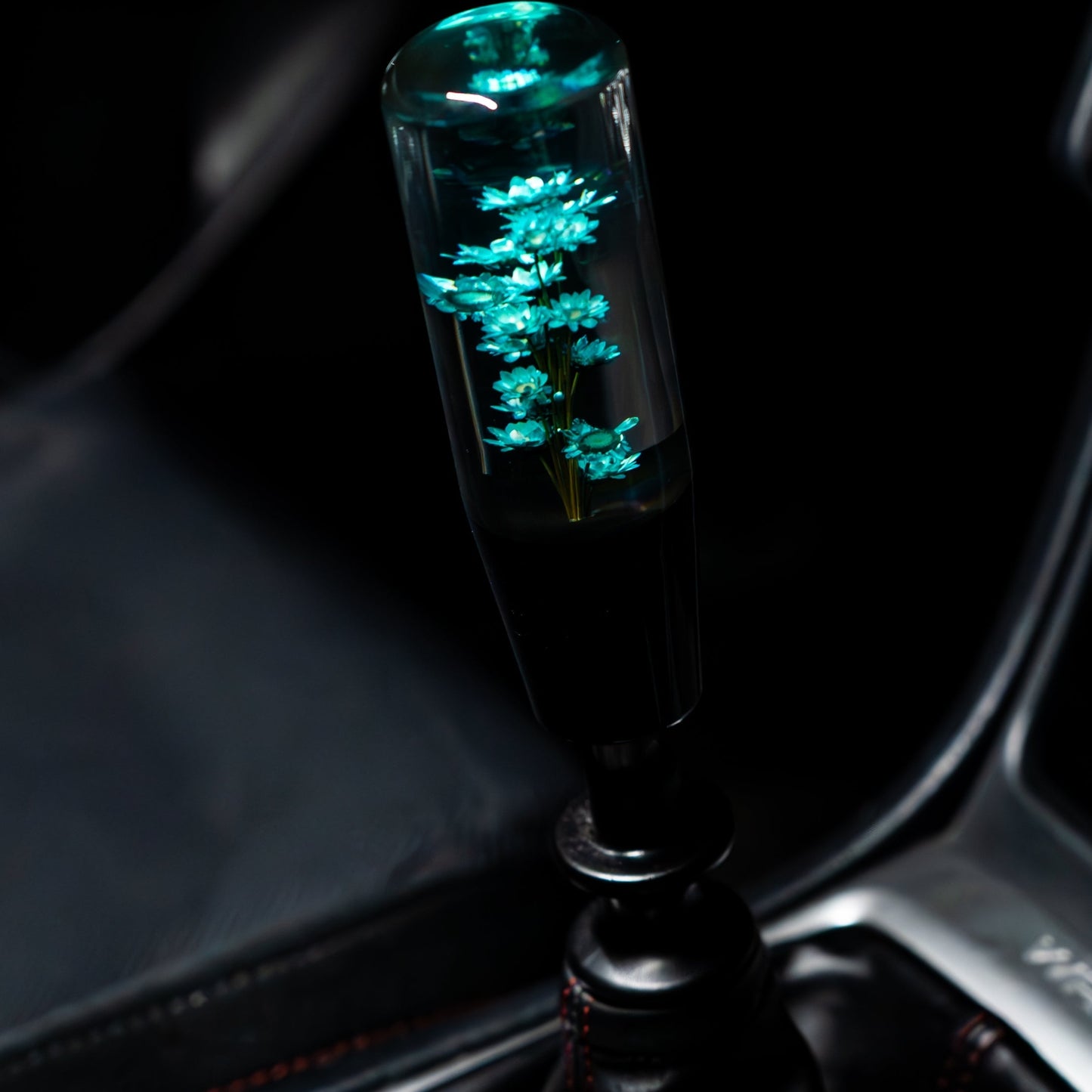 Evermint Blossom Clear Flower Shift Knob | Universal Manual Car Shifter - Accessories