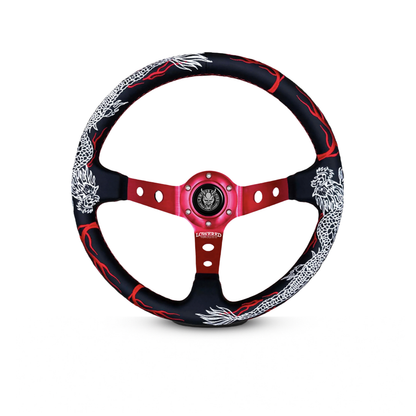 Red Dragon's Breath DB-3 Steering Wheel 350mm- Lowered Empire