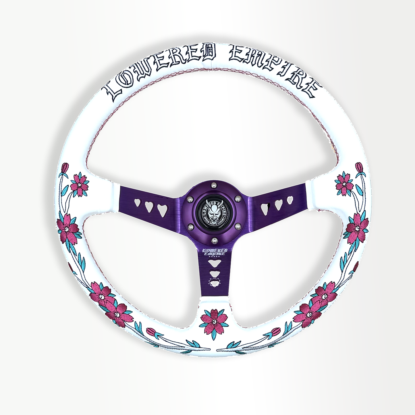 White/Purple Sakuras In The Sky SK-4 Steering Wheel 350mm