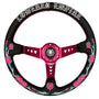 Sakuras In the Sky Black Leather Steering Wheel 330mm