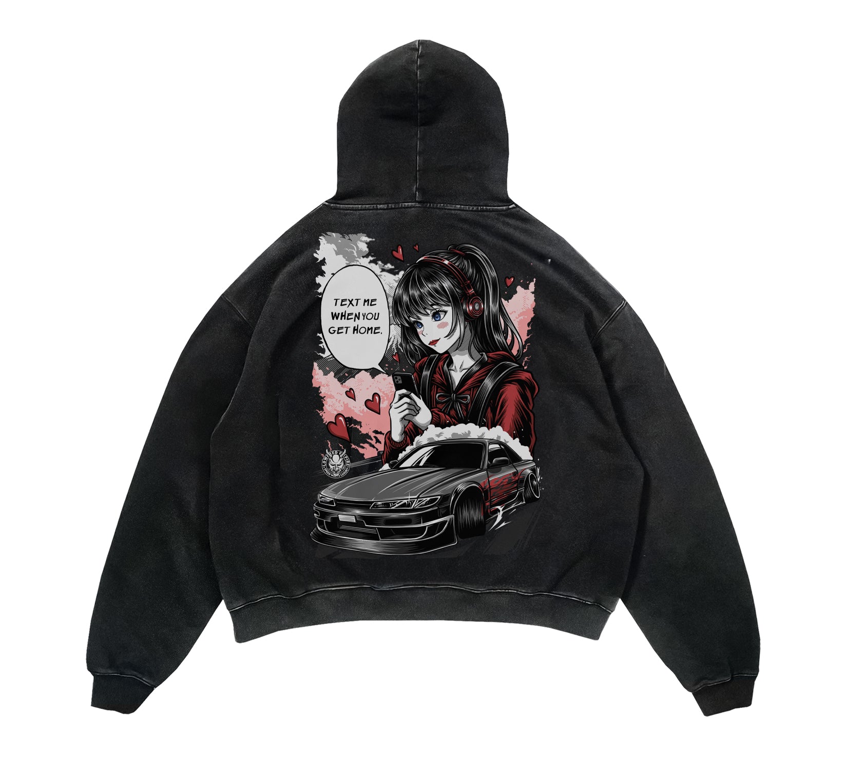 Text Me When You're Home: Acid Wash Hoodie