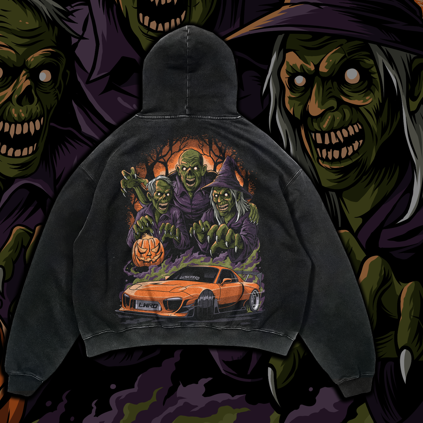 * Halloween * Drift or Treat Washed Premium Hoodie