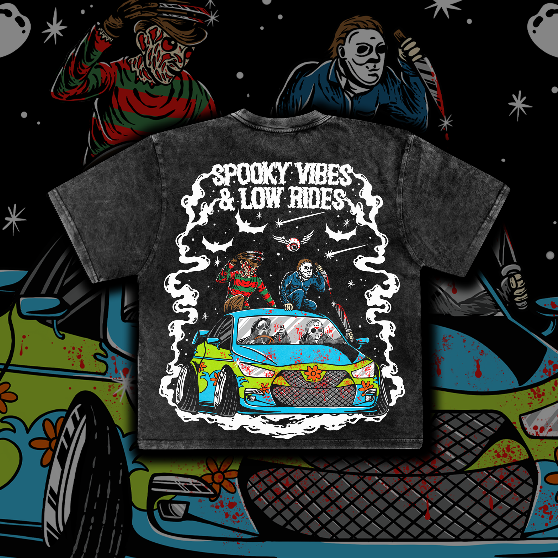 *Halloween* Spooky Vibes And Low Rides Tee - Shirts