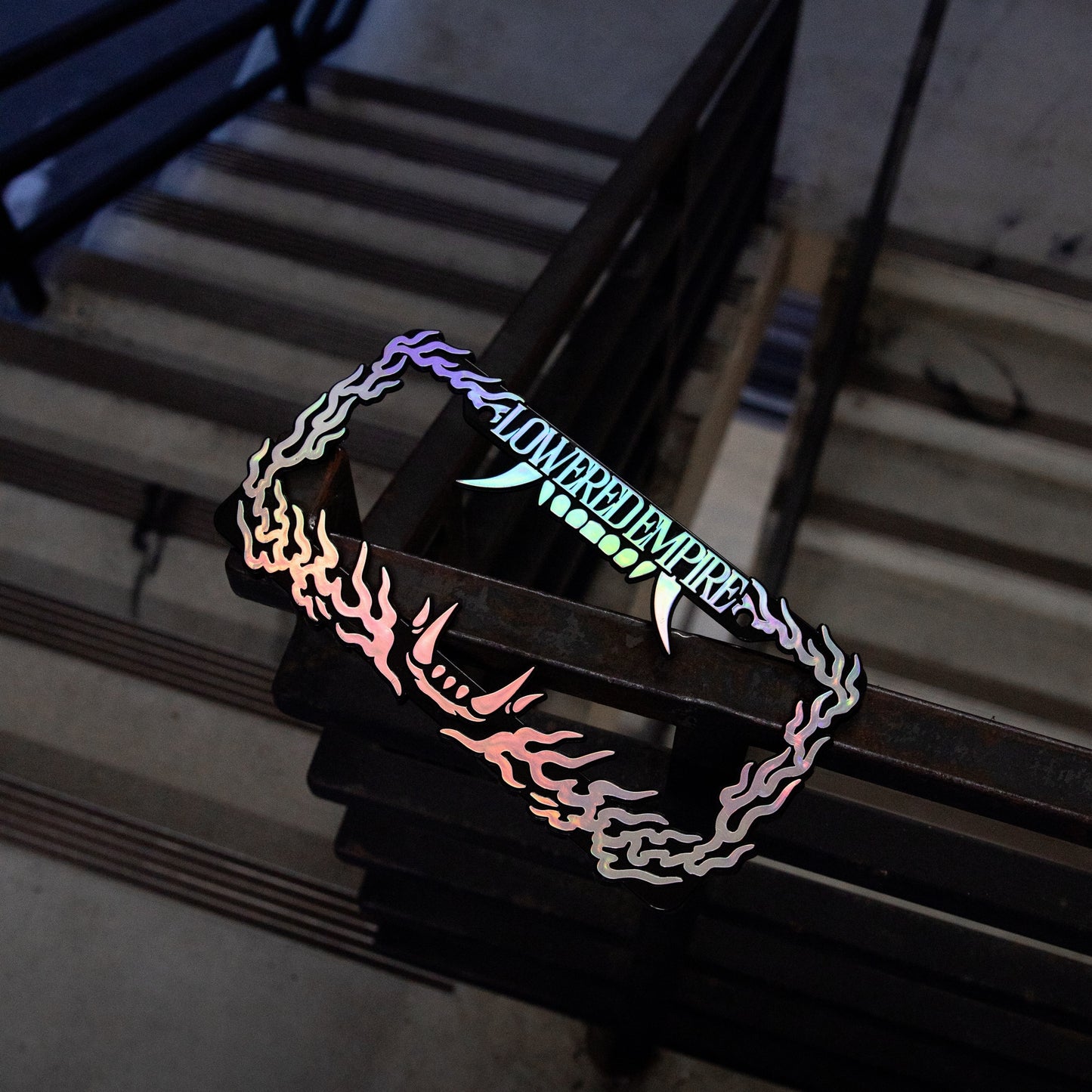 Hannya Flames License Plate Frame