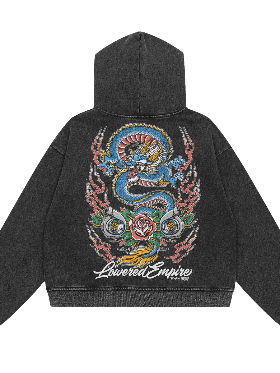 Traditional Dragon  Acid Wash Premium Hoodie