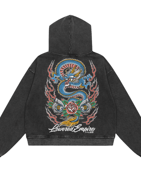Traditional Dragon  Acid Wash Premium Hoodie