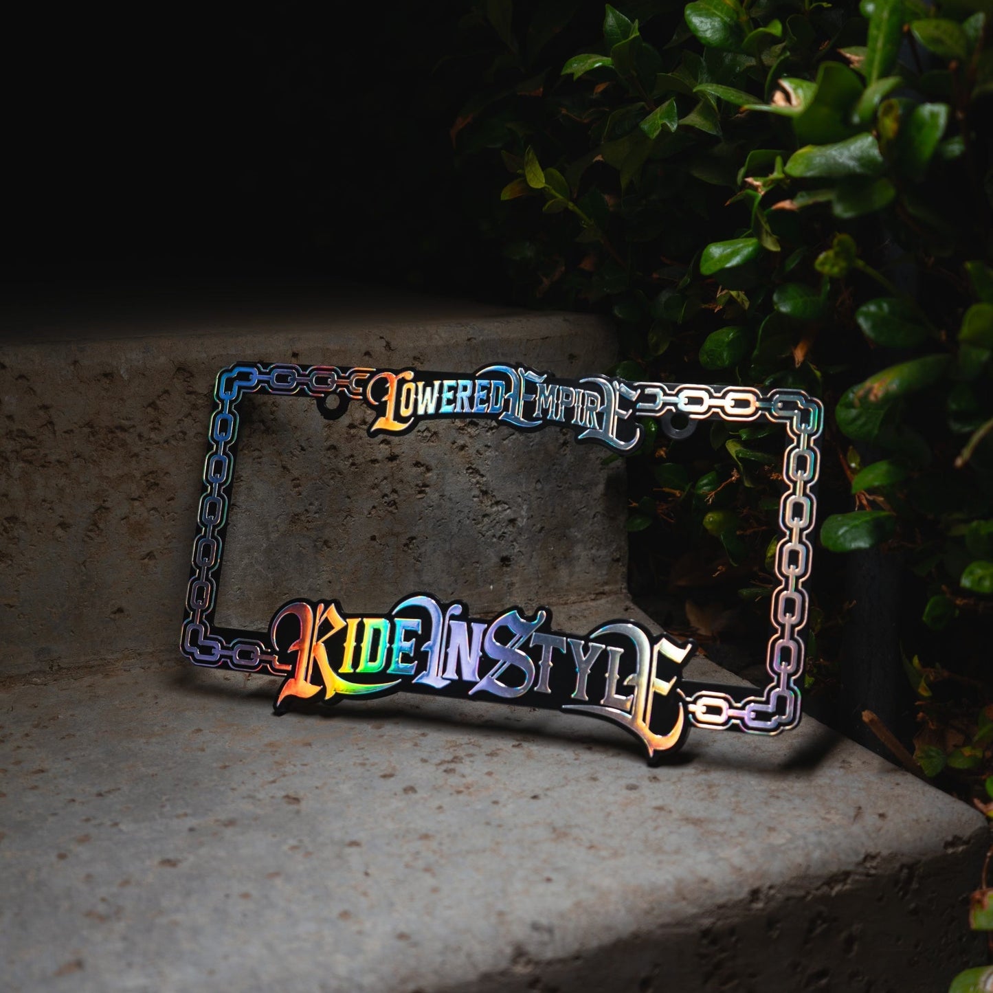 Holographic Ride In Style License Plate Frame