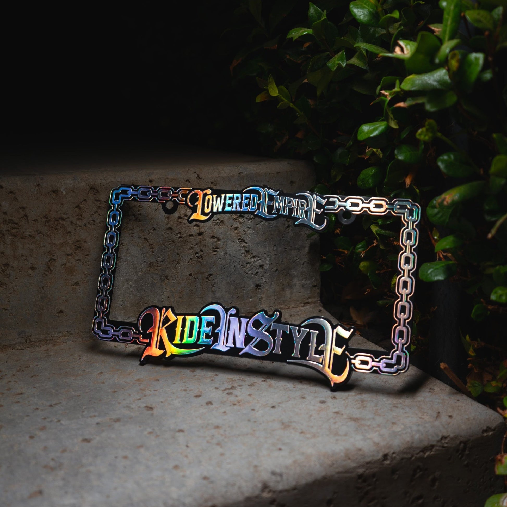 Holographic Ride In Style License Plate Frame