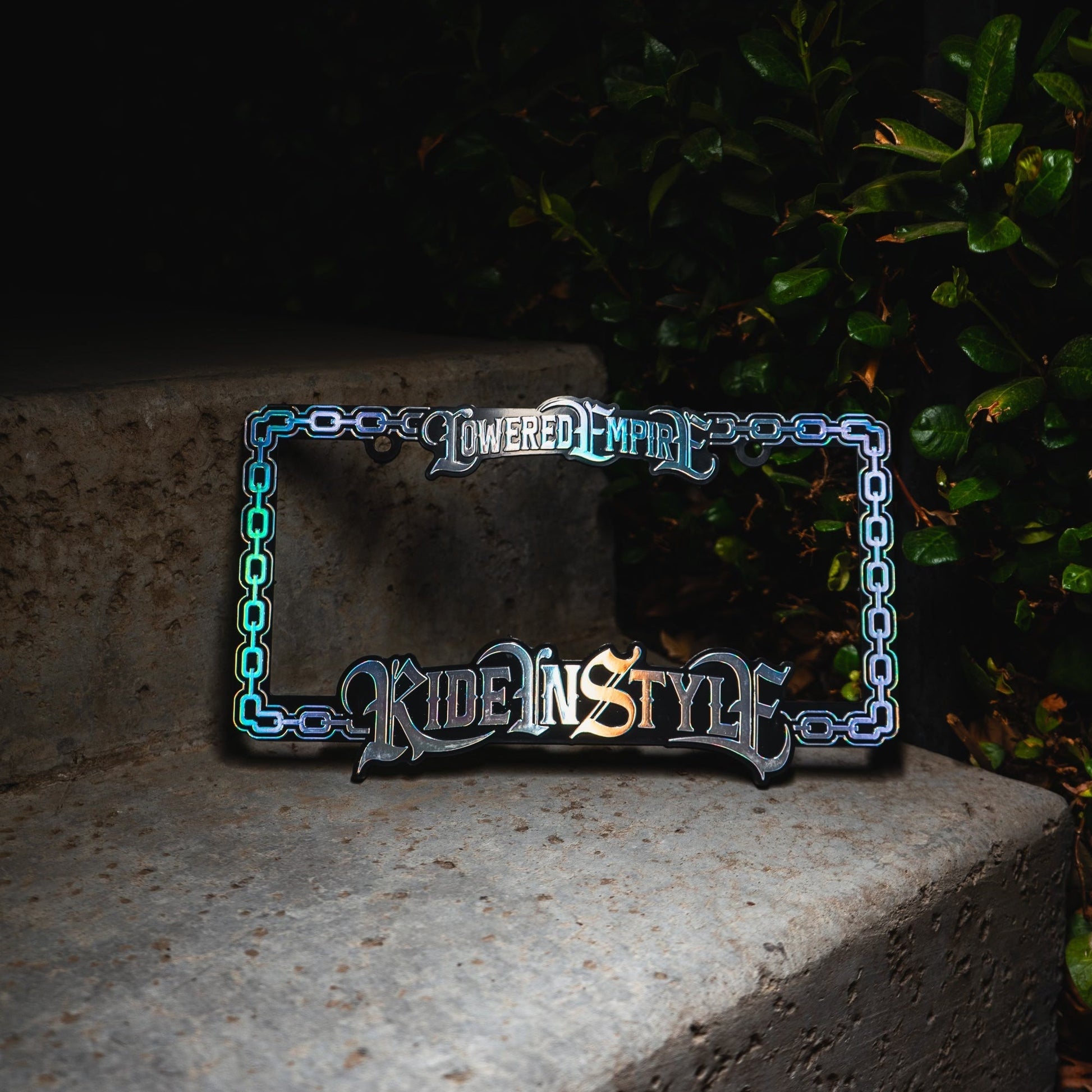 Holographic Ride In Style License Plate Frame