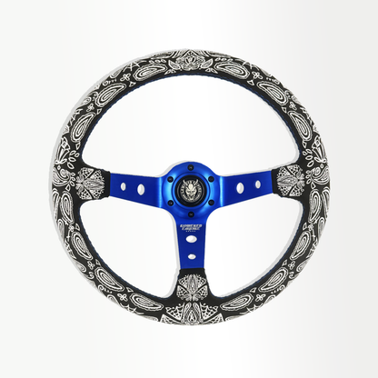 Blue Paisley BP-1 Steering Wheel 350mm- Lowered Empire