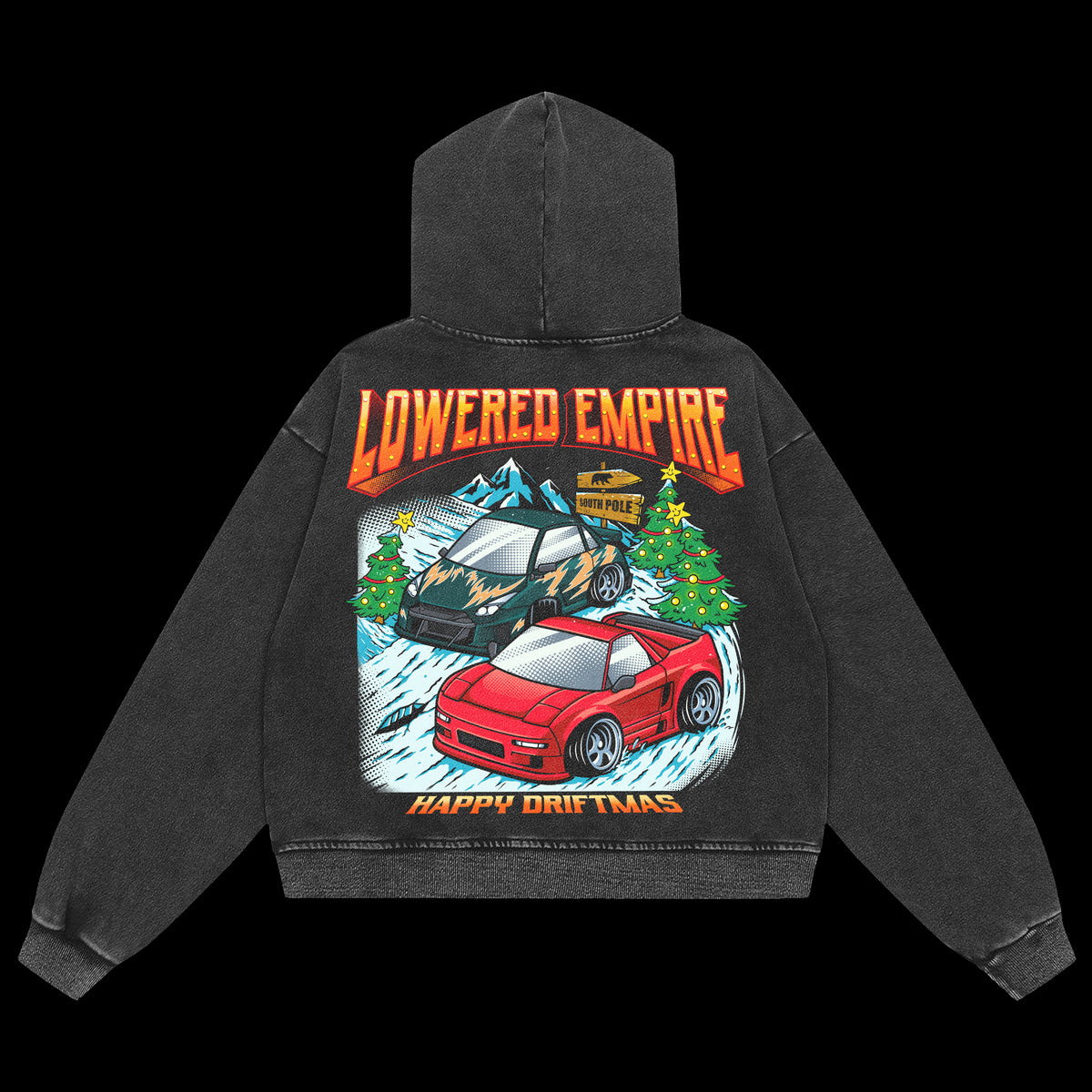 Happy Driftmas Washed Premium Hoodie