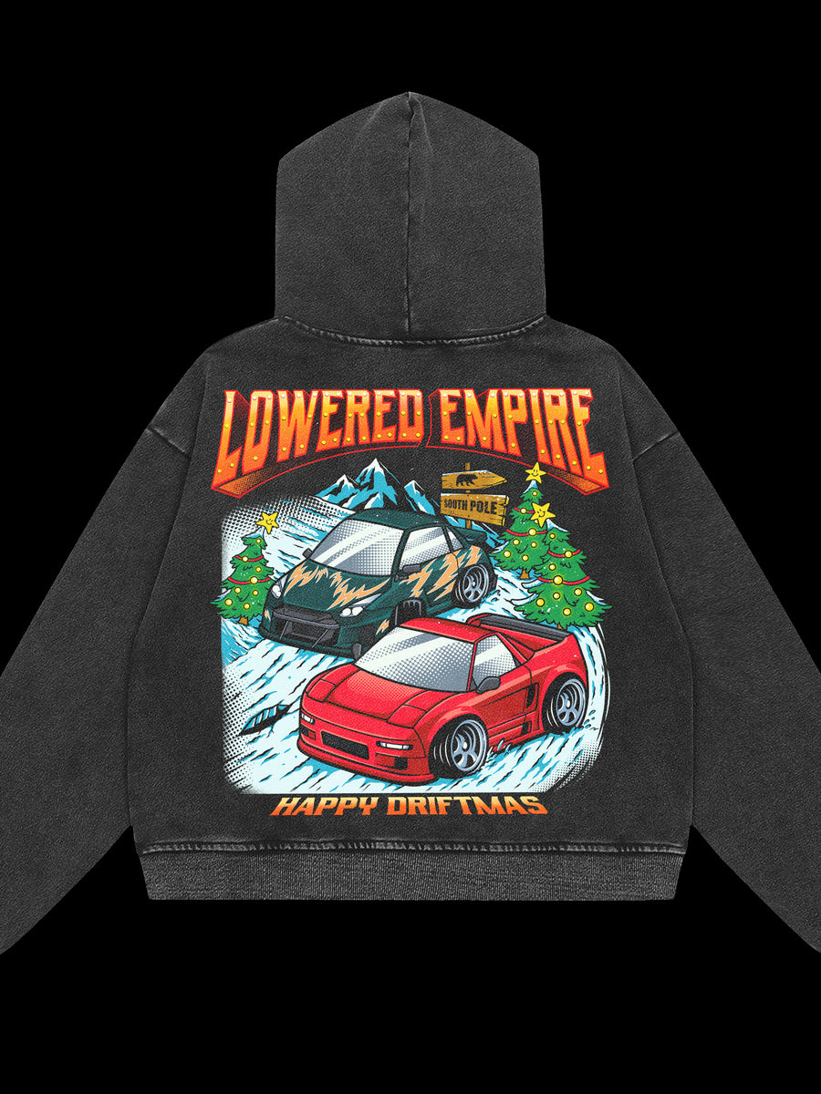 Happy Driftmas Washed Premium Hoodie