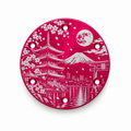 Japanese Landscape horn delete plate - Pink