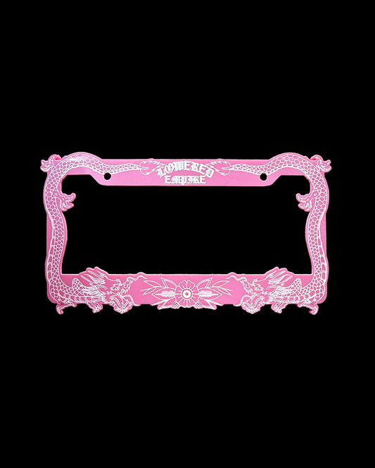 Pink Japanese Dragon Acrylic License Plate Frames