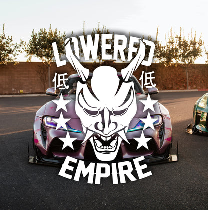 Lowered Empire Oni Mask Banner Decal Rear Windshield Sticker