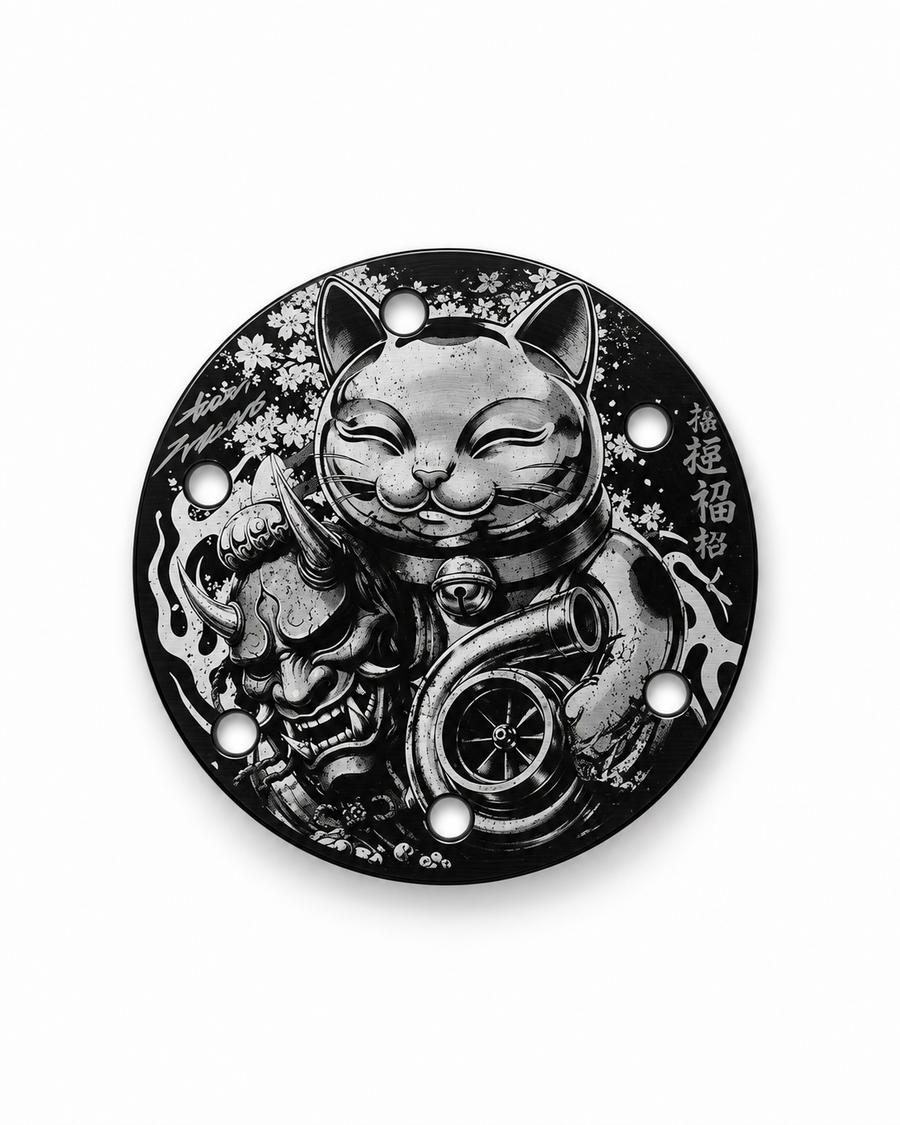 Maneki Neko Turbo Universal Etched Horn Delete Plate