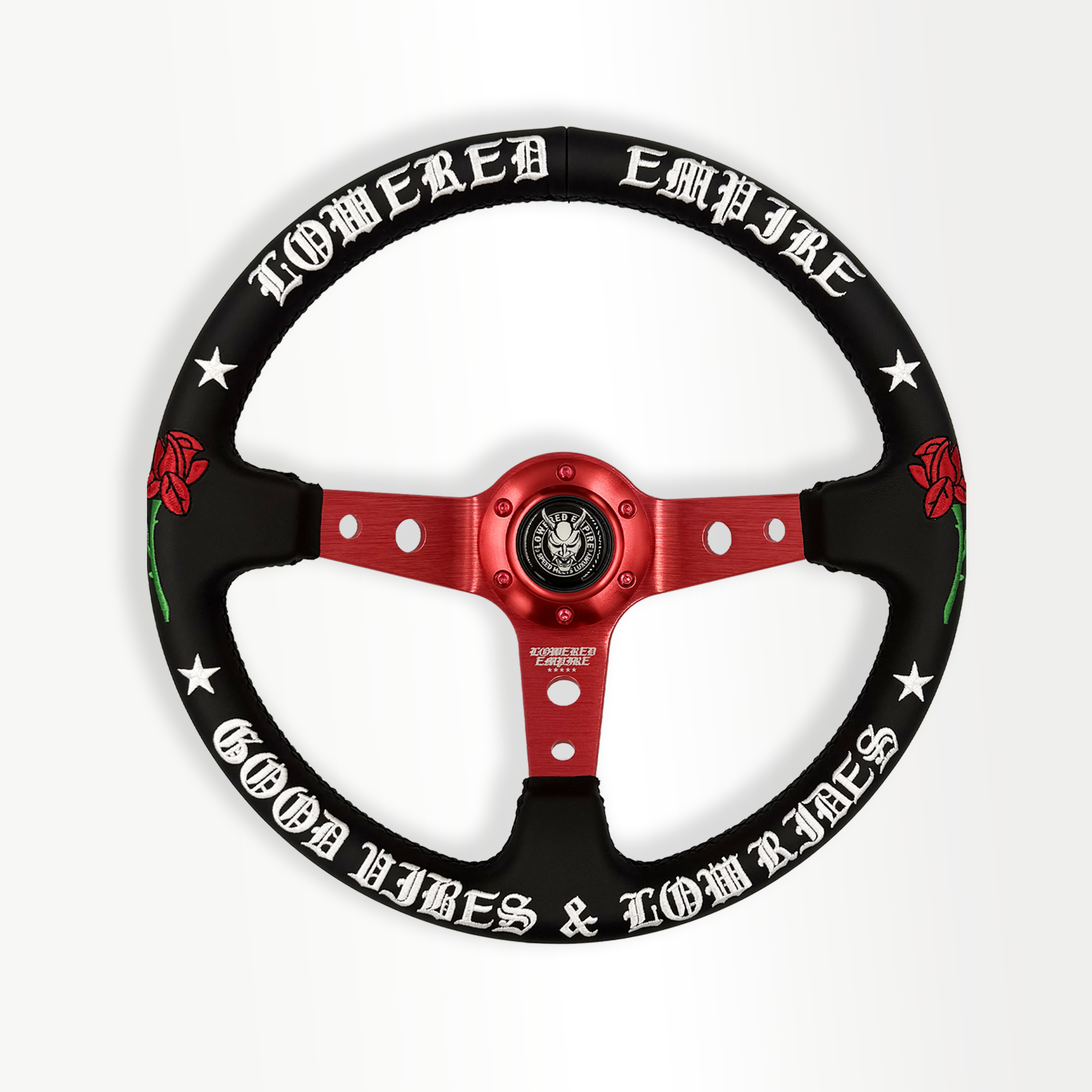 Red O.G. Good Vibes OG-4 Steering Wheel 350mm- Lowered Empire