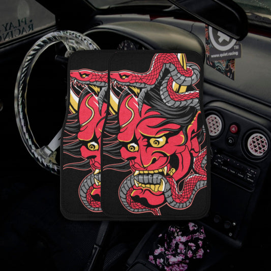 OG Oni Mask Pair Premium Car Carpet Floor Mats