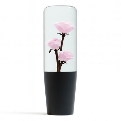 Pink Camellias Roses Clear Flower Shift Knob 6’’ | Universal Manual Car Shifter
