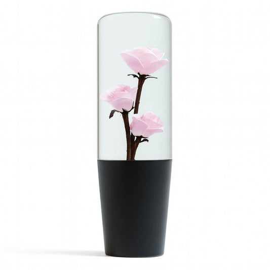 Pink Camellias Roses Clear Flower Shift Knob 6’’ | Universal Manual Car Shifter