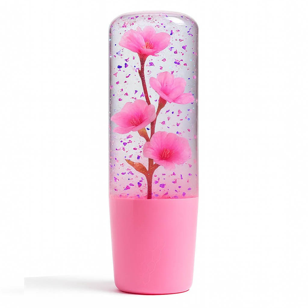 Pink Glitter Azalea Flower Shift Knob | Manual Car Gear Shifter