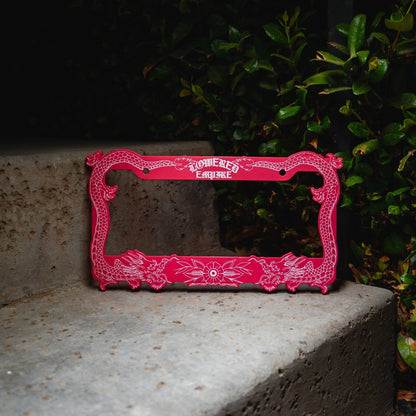 Pink Japanese Dragon Acrylic License Plate Frames