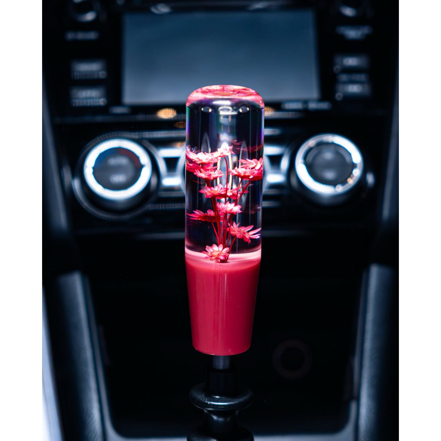 Pink Sakura Clear Flower Shift Knob 6’’ | Universal Manual Car Shifter - Accessories