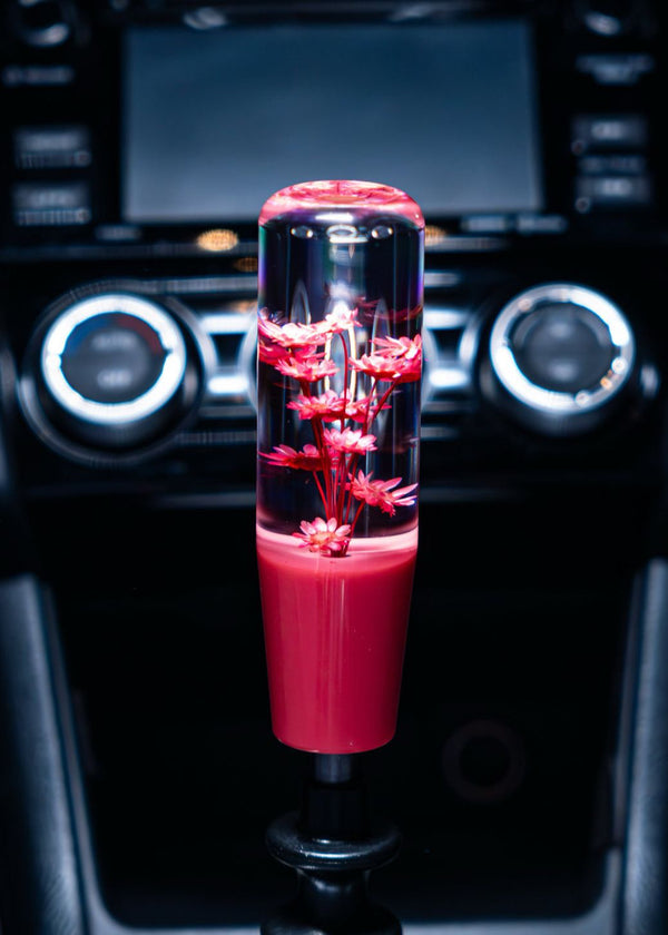 Pink Sakura Clear Flower Shift Knob 6’’ | Universal Manual Car Shifter - Accessories