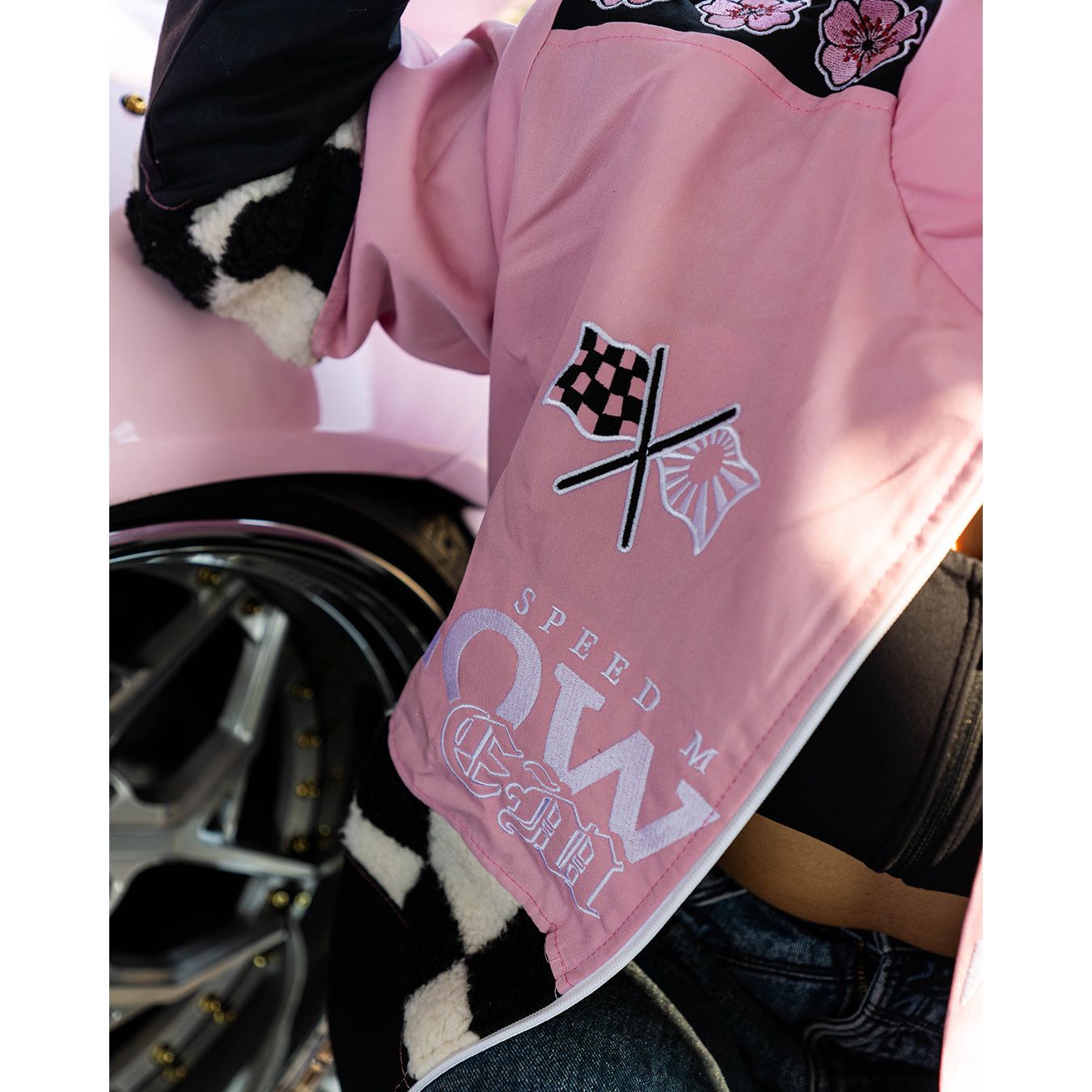 Pink Sakura Racing Checkered Jacket