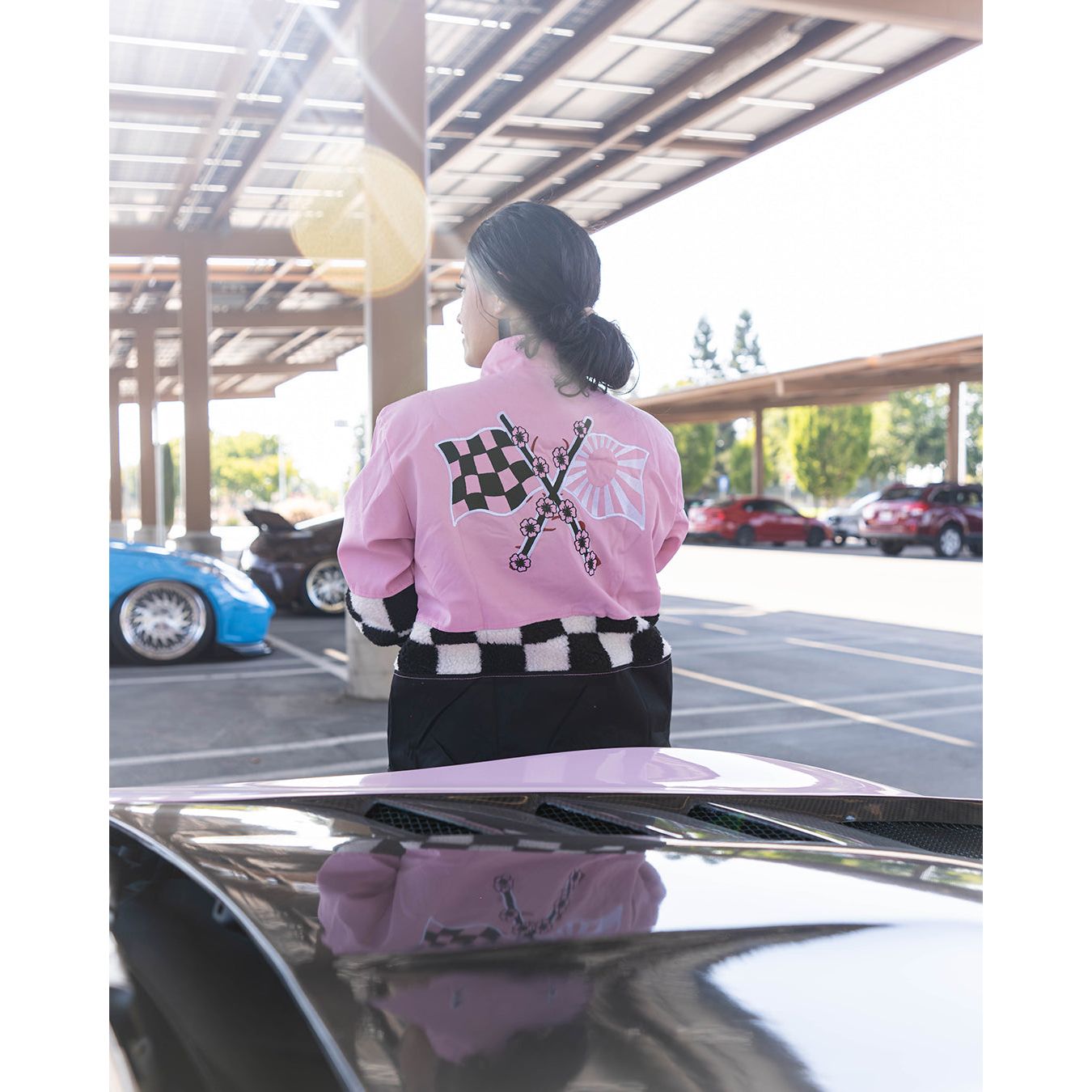 Pink Sakura Racing Checkered Jacket