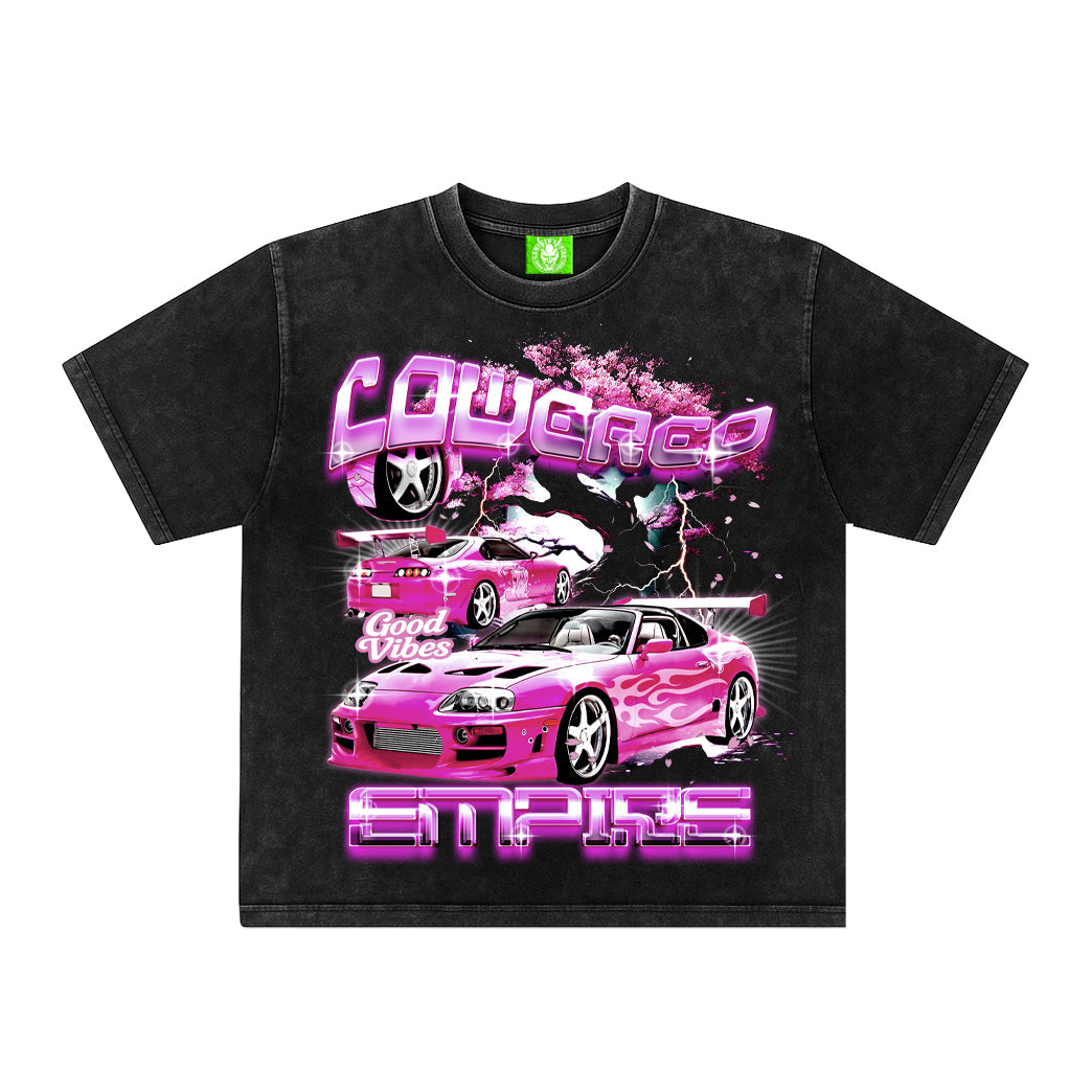 Pink Supra Washed BootLeg Style Tee - Shirts & Tops