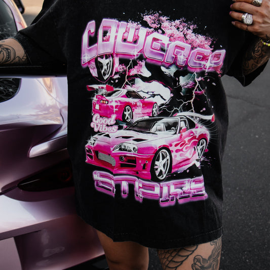 Pink Supra Washed BootLeg Style Tee - Shirts & Tops