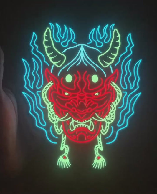 Hannya Mask LED Glow Up Sticker