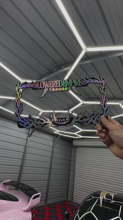 Hannya Flames License Plate Frame