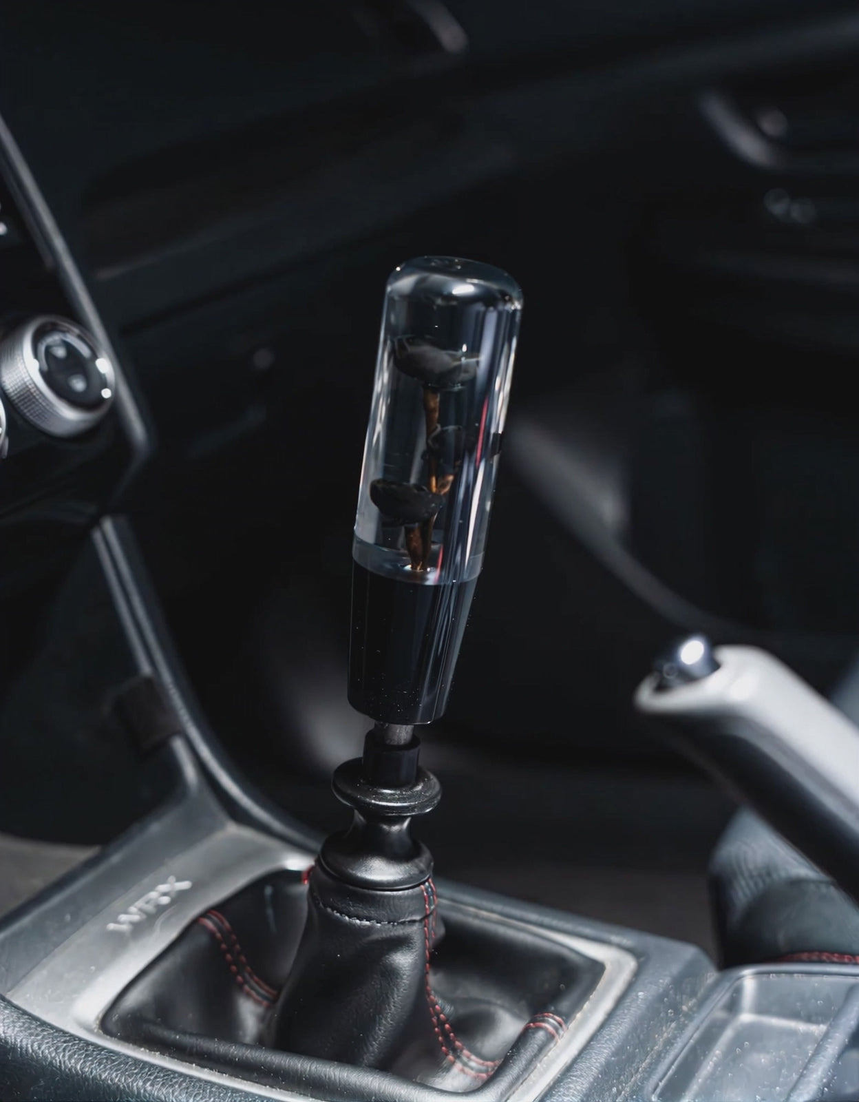 Clear Death Black Roses Flower Shift Knob | Universal Manual Car Shifter