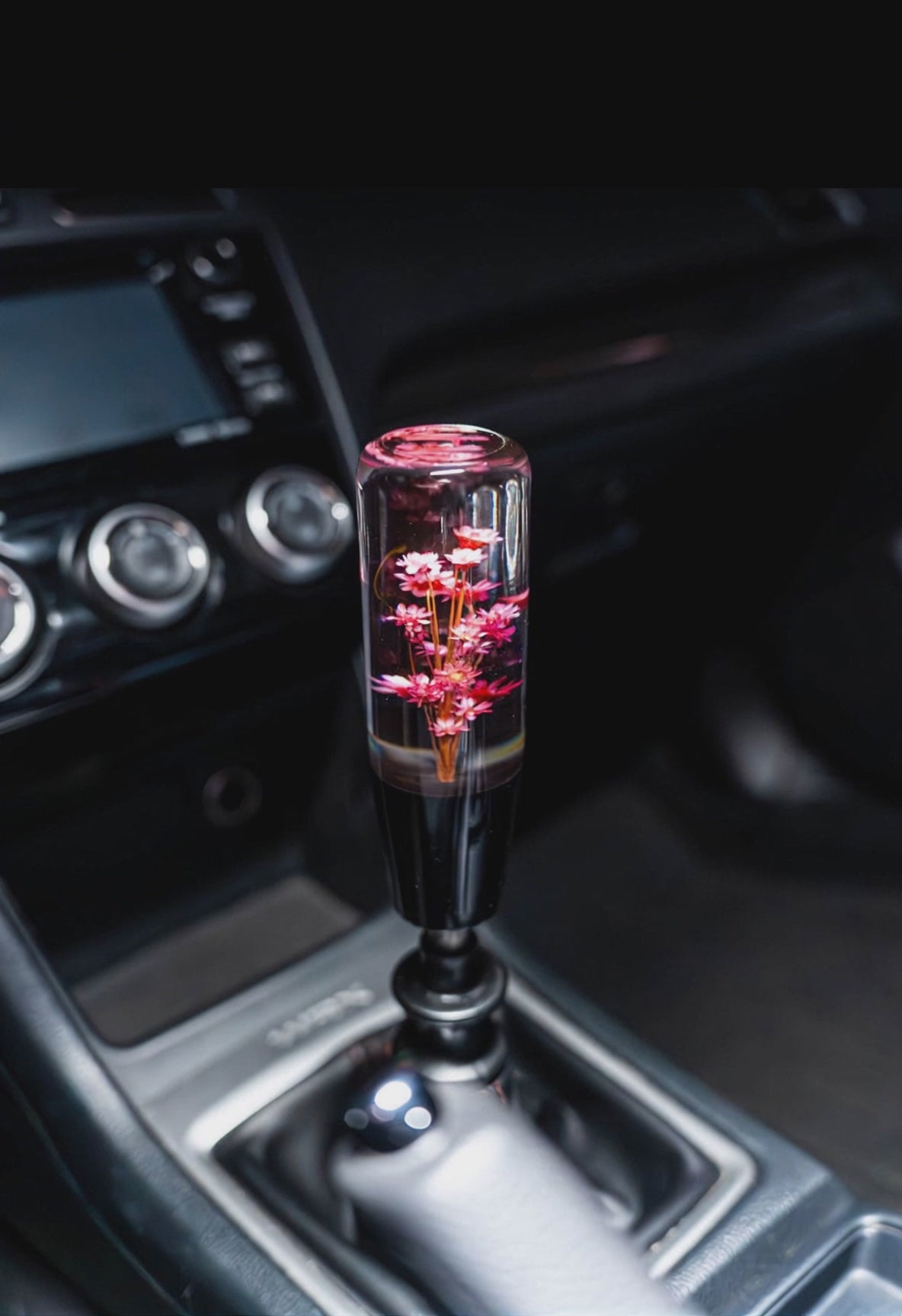 Clear Sakura Flower Shift Knob | Universal Manual Car Shifter