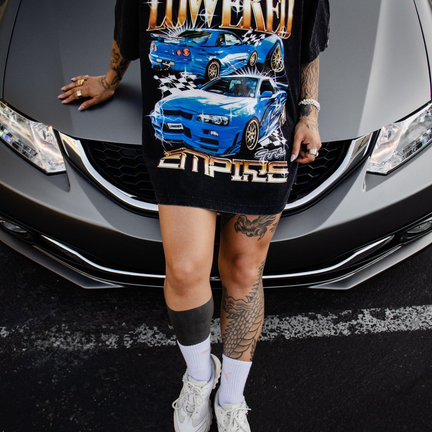 R34 Washed BootLeg Style Tee - Shirts & Tops