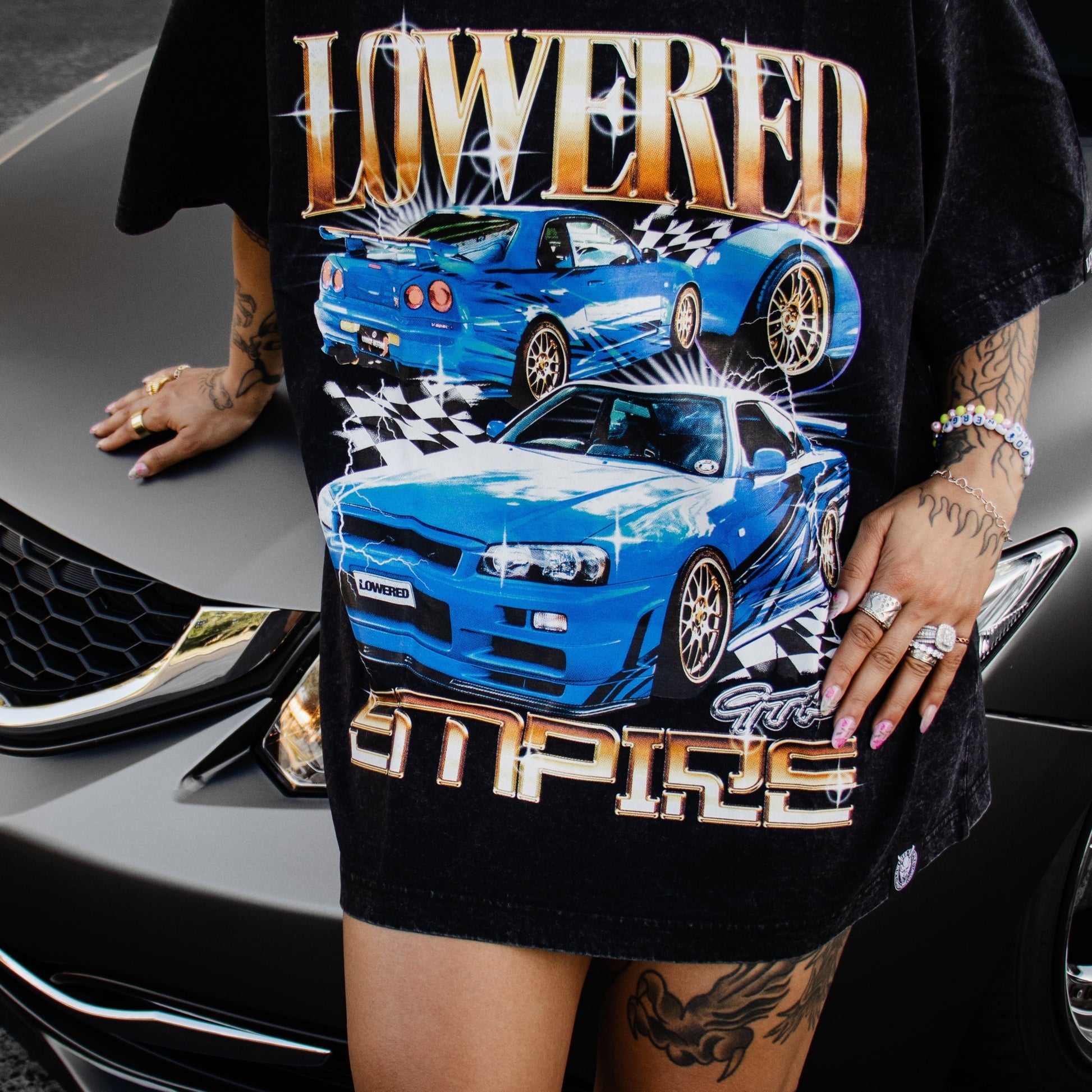 R34 Washed BootLeg Style Tee - Shirts & Tops