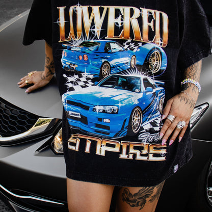 R34 Washed BootLeg Style Tee - Shirts & Tops