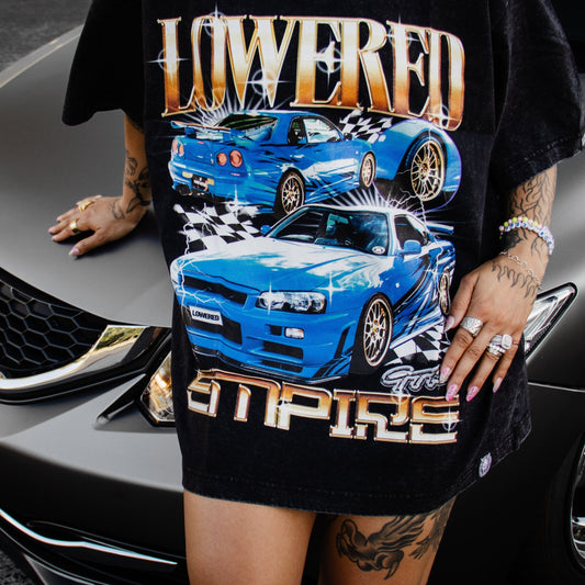 R34 Washed BootLeg Style Tee - Shirts & Tops